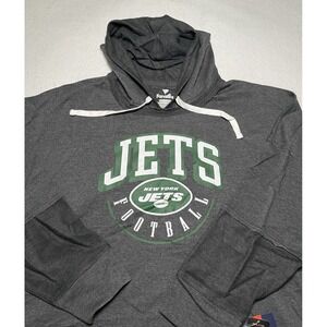 New York Jets Hoodie NFL Football Fanatics Light Pullover Charcoal Gray 2XL‎ NWT